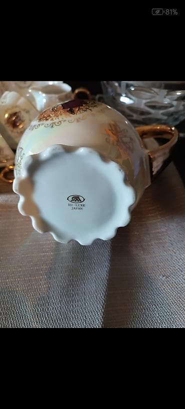 sud separatoru: Çay dəsti, rəng - Ağ, Farfor, Yaponiya — 1