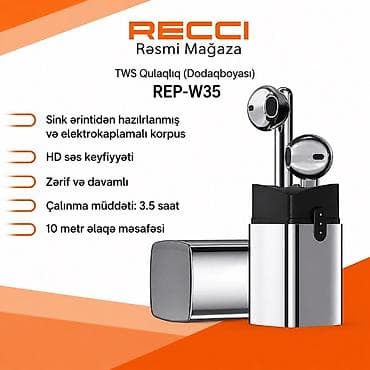 Simsiz (Bluetooth) Qulaqcıqlar, Recrsi, rəng - Gümüşü