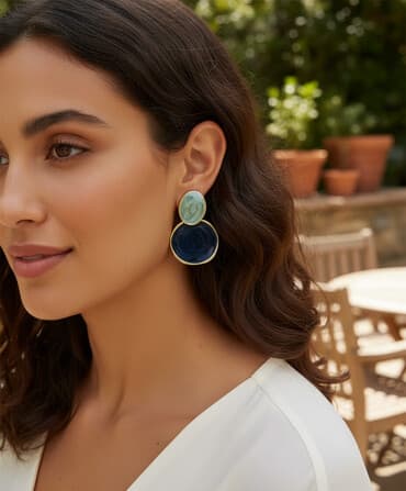 qadin donlari: İki rəngli zərif sırğa Mehsul sifarişdən 10-15 gün sonra çatdirilir — 2