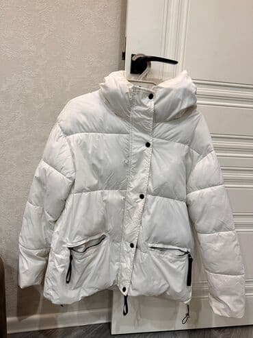 Ağ rəngli qadın/unikseks qış gödəkçəsi - İsti və yüngül şişmə