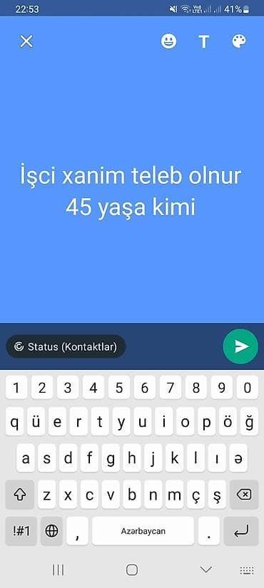 Xanim işci teleb olnur 45 yaşa kimi — 1