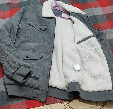 topdan geyim: Kişi qış gödəkçəsi – boz rəng, manjetli model - Material: üst hissə — 1