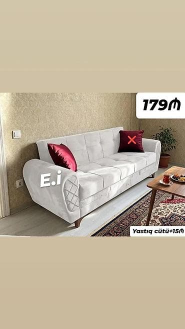 Divanlar: Mebel: 3 nəfərlik yumşaq divan Xüsusiyyətlər: - Müasir dizayn — 1
