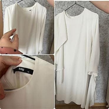 brend gun eynəkləri: Ağ rəngli zərif qadın paltarı - Brend: say - Ölçü: 38 - Model — 1