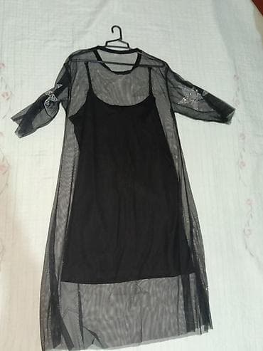 ust geyimləri: Qara mesh üst geyim + daxilində qara kombinezon dəsti - Model — 6