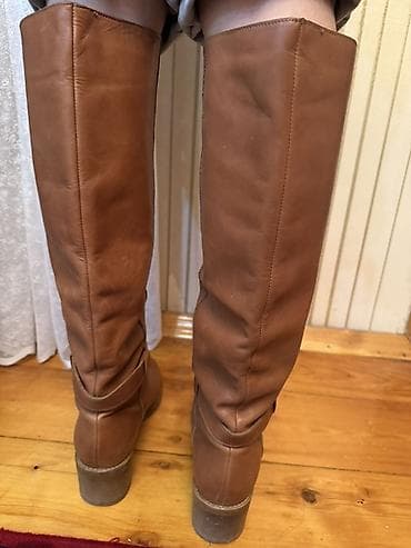 Сапоги: Ботфорты, Размер: 40, цвет - Коричневый, Б/у — 3