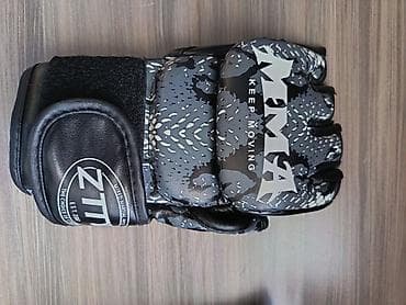 MMA məşqləri və döyüş idman növləri üçün yarımbarmaq əlcək. Şəkillərdə