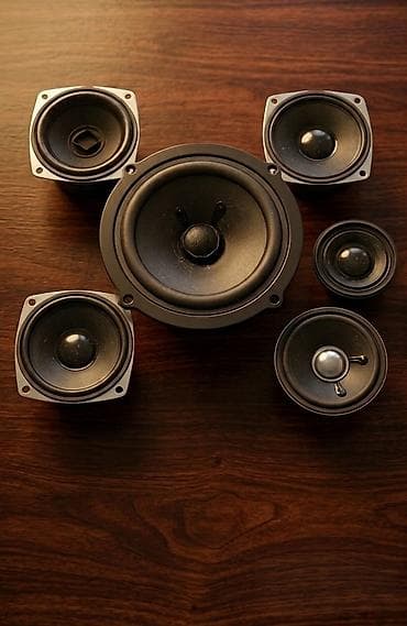 Müxtəlif ölçülü dinamiklər dəsti Tərkib: - 1 ədəd orta/bas dinamik