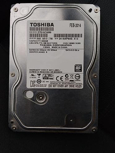 ddr4 8gb 2400mhz ram: Toshiba 3.5" HDD – DT01ACA050 - Tip: Daxili sərt disk (HDD), 3.5" - — 1