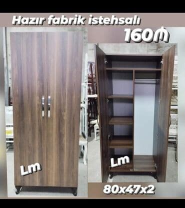 dsp laminat: Açılan, 2 qapılı Düz dolab, Qarderob, paltar dolabı — 20