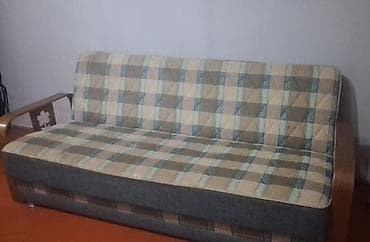 retro mebel: Klassik üslubda 3 nəfərlik divan - Dizayn: Mavi‑beji tonlarda dama — 1