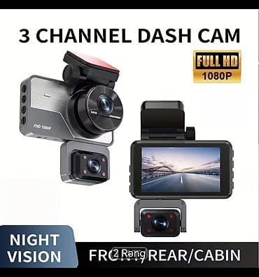 3 kanallı avtomobil DVR (dash cam) - Eyni anda ön, arxa və salon