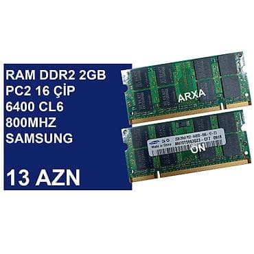 kompüter barter: Operativ Yaddaş "DDR2 2GB 667/800Mhz Sodimm" ⭐Ram DDR2 PC2 2GB 5300 — 1