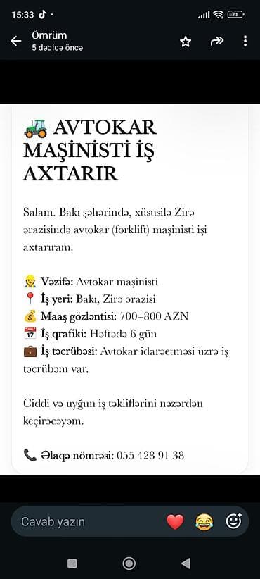 derzi isi axtariram 2020: Digər ixtisaslar — 1