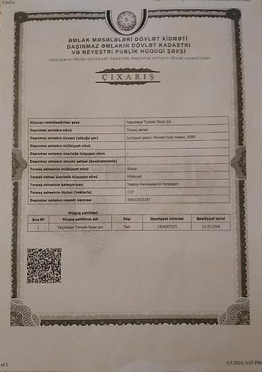 torpaq satilir 2019: 7 sot, Tikinti, Mülkiyyətçi, Kupça (Çıxarış), Texniki pasport — 4