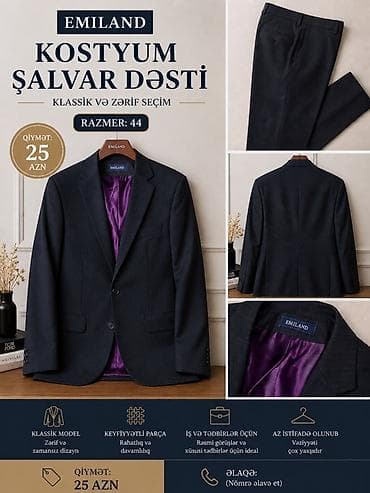 EMILAND Kostyum-şalvar dəsti - Razmer: 44 - Stil: Klassik və zərif