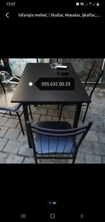 miz ustul: Stullar 13manatdan başlayır 30manata qədər Stullar stollar sexden — 5