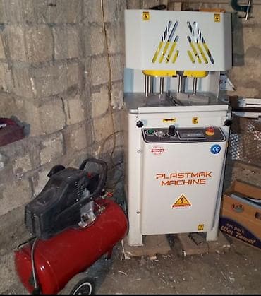 Plastmak Machine – iki başlı pnevmatik pres/formaqayırma avadanlığı -