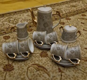 sud bidonu: Çay dəsti, rəng - Bej, Farfor, 6 nəfərlik — 1