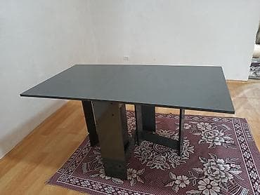 metal stol: Qatlanan yemək/çay masası - Rəng: tünd boz (antrasit) - Üst səth — 1