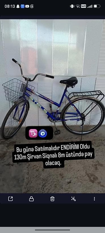 mtb velosiped: Stels şəhər velosipedi - Rəng: mavi - Gediş üçün rahat ştanqlı — 2