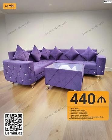 Künc divan – La Mini (Kod: 2531) - Ölçü: 280 × 200 sm - Mexanizm