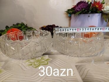 Bohemia kristal dəst - Bohemia kristal vaz: kəsimli naxışlı — 6