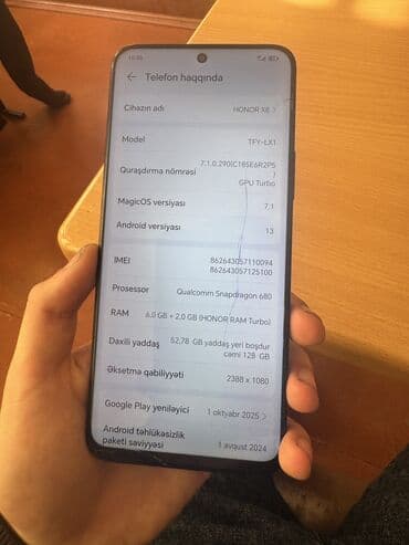 Powerbanklar: Honor X8, 128 GB, rəng - Göy — 2