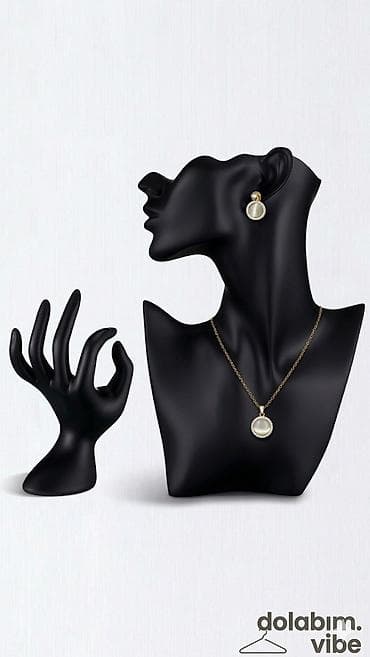 İnci detallı zərgərlik dəsti - Tərkib: kolye və sırğa dəsti - Dizayn