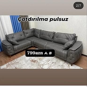 taxta stul stol: Künc divan dəstləri – şok endirimlərlə Model 1: - Rəng: tünd boz - — 5