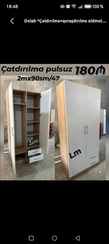 Yeni, 2 qapılı, Siyirməli, Ağ, Açılan, Düz dolab lalafo.az -da Yeni, 2 qapılı, Siyirməli, Ağ, Açılan, Düz dolab
