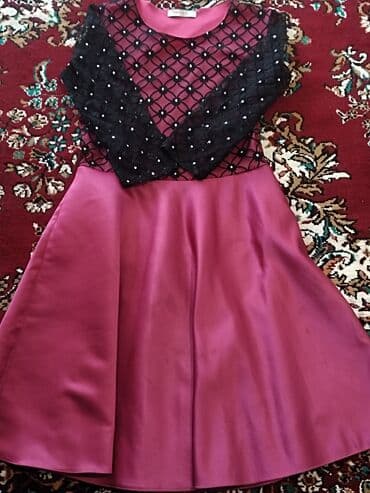 красивые платья на прокат в баку: Qadın paltarı – qızılı-bənövşəyi (fuşya) ətək hissəli, üstü qara — 3