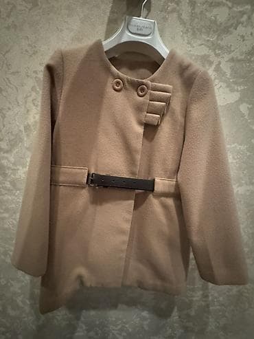 Bej rəngli uşaq (10yaş) üçün palto (Silvian Heach) - Dizayn: Düz