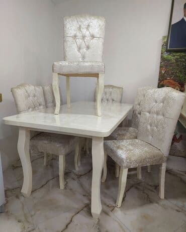 Qonaq otağı üçün, Yeni, Açılan, Kvadrat masa, 6 stul