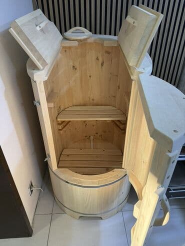 Santexnik işləri: Məhsul: Taxta buxar kapsulu (fincan-sauna) Təsvir: - Təbii ağacdan — 2