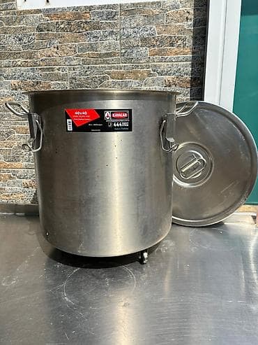 qazan: Yeni, Aş qazanı, Paslanmayan polad, 40 sm, Türkiyə — 1