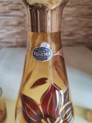 qab dəstləri: Cexslovakiyanin BOHEMIA firmasi 6 neferlik kanyak desti, heç — 2