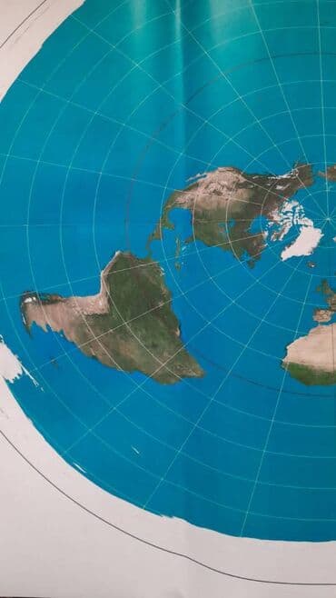 bakının xəritəsi 3d: Азимутальная карта земли. (66x57) — 3