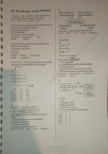 riyaziyyat test toplusu 1 ci hisse pdf yukle: Kimya model testləridir. 2004-2024-cü illərin kimya fənni üzrə DİM — 6