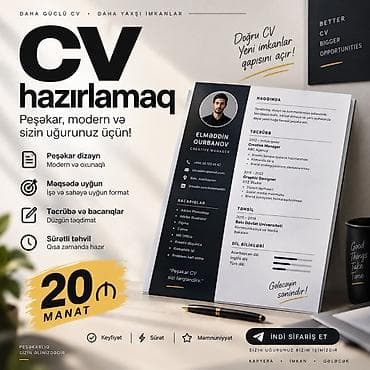 Xidmət: Peşəkar CV hazırlamaq Təsvir: - Modern, oxunaqlı və səliqəli — 1