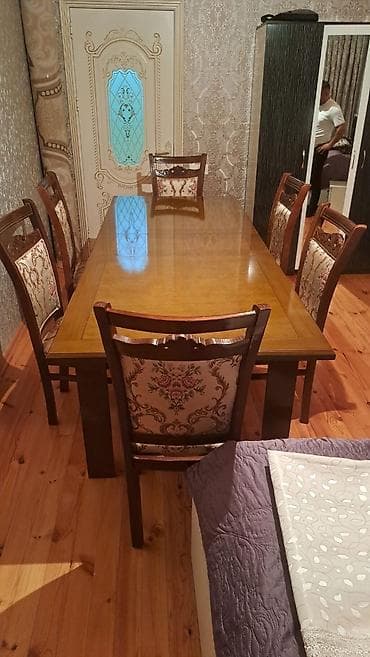 чехлы для стульев: Masa Desti 6 stulla 260 AZN satılır Masa acilandi acilanda 2.40 olur — 1
