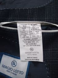 kişi ucun klassik qara kostyum: Pencək, Damalı, 2XL — 3