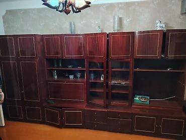 taxta dolab: 3 qapılı, Siyirməli, Qəhvəyi, Digər material, Açılan, Düz dolab — 4