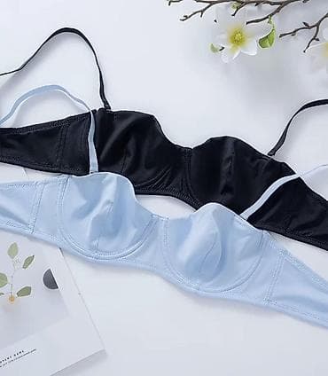 Şortlar: Qadın üçün balqabaq kəsimli, balenli bra - Rənglər: açıq mavi və qara — 3