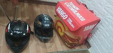 Avtomobil satışı: Məhsul: Moto dəbilqə dəsti və yeməkdaşıma çantası - 2 ədəd tam üzlü — 1