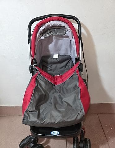 baş ortuyu: Uşaq arabası – “My Baby” brendi, qırmızı/boz rəng. Xüsusiyyətlər: - 3 — 1