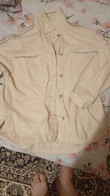 yupka kofta modelleri 2022: Qadın geyim dəsti – 4 ədəd 1) Krem rəngli uzunqol köynək - Metal snap — 7