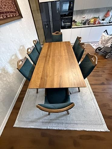 parca stul: Qonaq otağı üçün, Açılmayan, Dördbucaq masa, 8 stul — 2