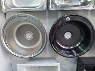 hamam çanaqları: Yeni Dairəvi Mətbəx çanağı, Şkafsız, Paslanmaz polad, Ödənişli çatdırılma, Rayonlara çatdırılma, Ünvandan götürmə — 1