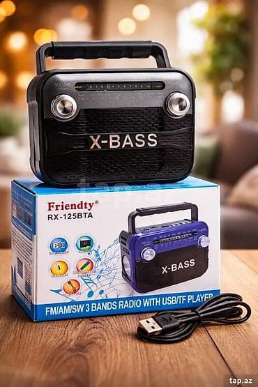 radio detal: Bluetooth portativ radio – Friendty RX-125BTA (X-BASS) Həm elektriklə — 3